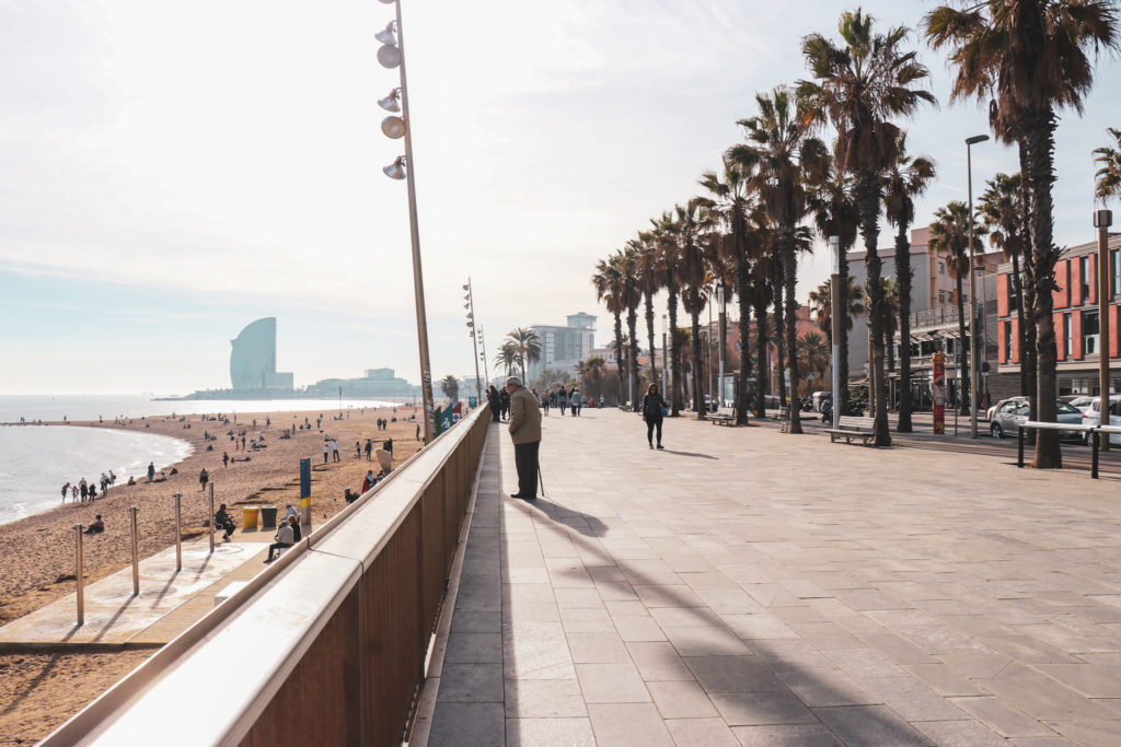 Quiet Beach Front near Barcelona Casino