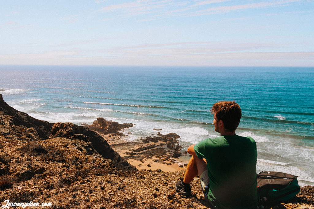 Autumn in Algarve: view from the top of Bordeira beach