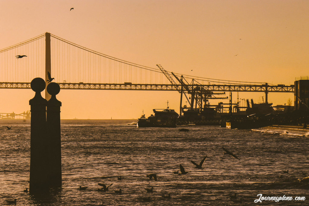 Lisbon in winter view of the sunset